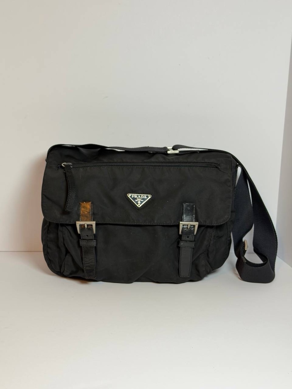 Prada Tessuto Black Nylon Messenger Bag